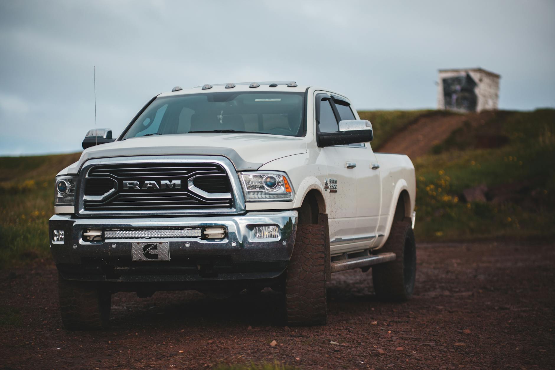 White Ram 1500 pickup truck